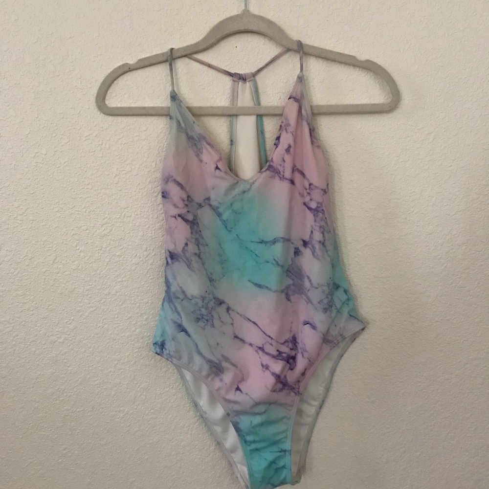 Colorful Marble One-Piece Swimsuit